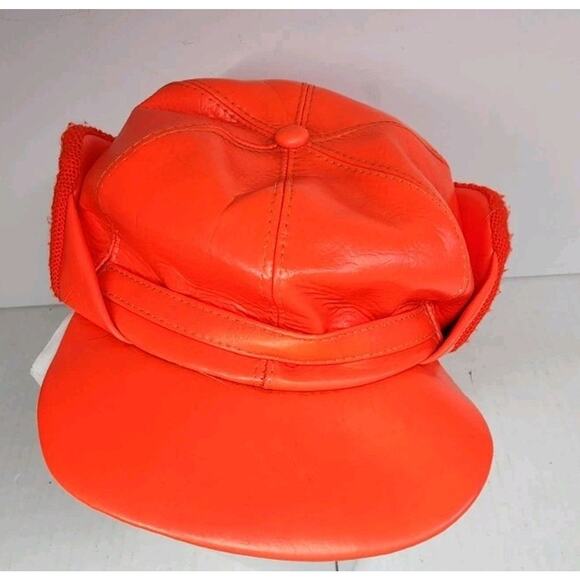 Vintage Ted Williams Hunting Hat Orange Folding Ear Warmers Sz 7 1/8 Sears - Picture 8 of 15